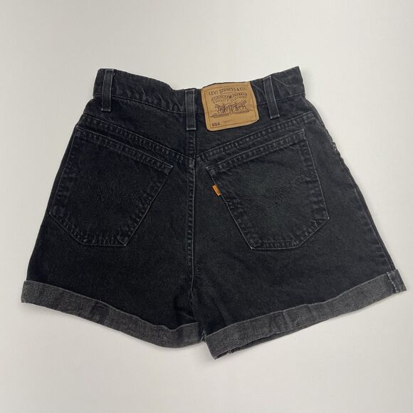 Vintage Levi’s 954 Denim Shorts Black Orange Tab Regular Fit Women’s Size 5 - Picture 2 of 11